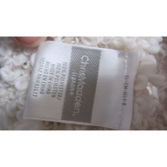 Chris Madden Cream Textured Fringe Boho Casual Cozy Fringe Blanket Throw - Picture 4 of 4